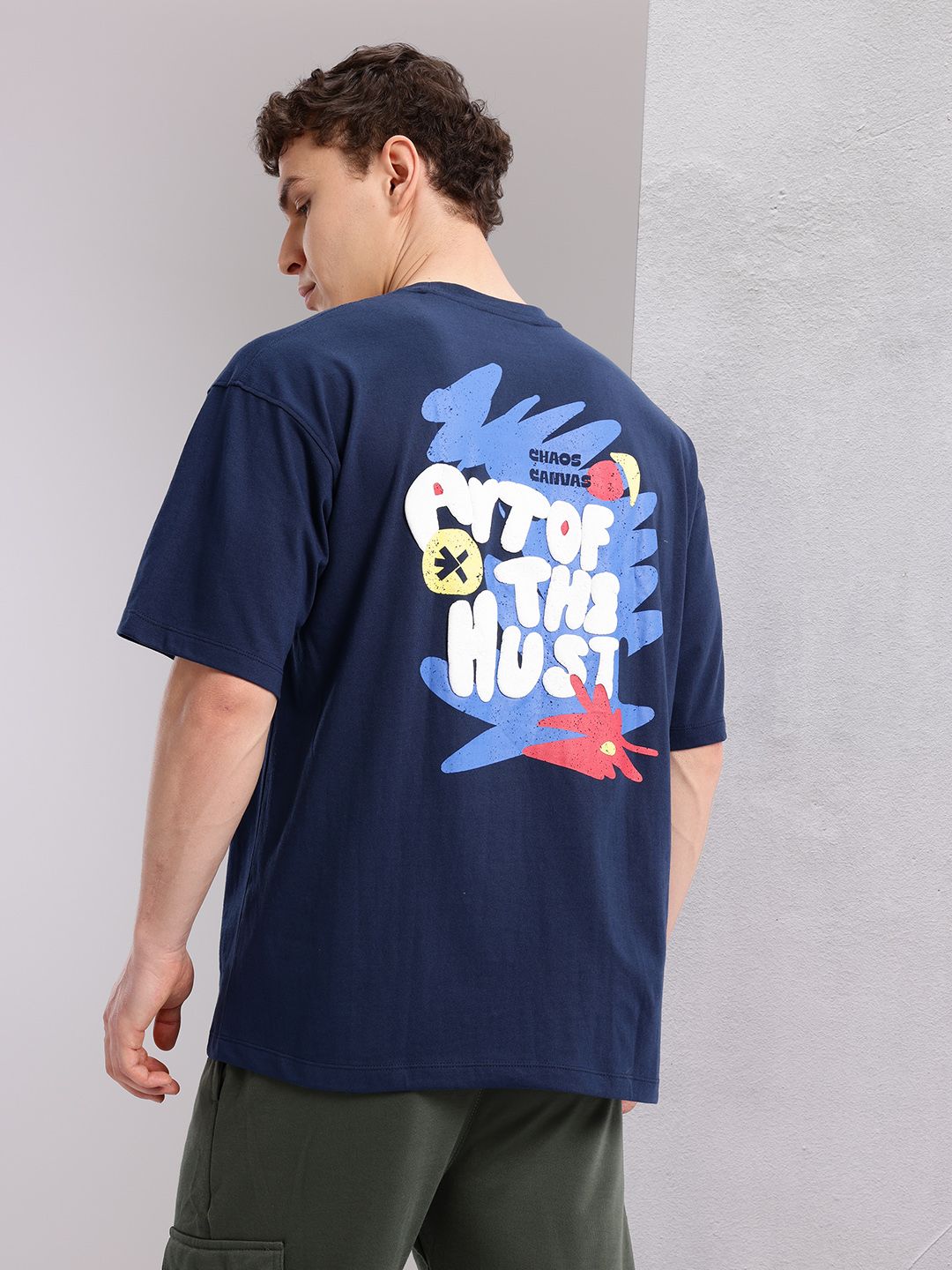 HRX by Hrithik Roshan Typography Puff Print Drop-Shoulder Sleeves T-shirt