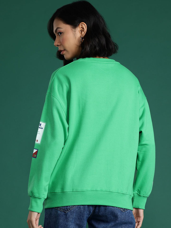 DressBerry Typography Printed Drop-Shoulder Sleeve Sweatshirt