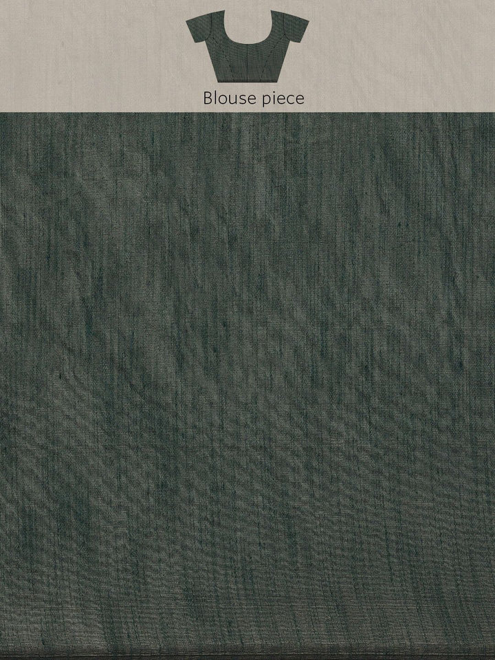 Saree mall Green Floral Linen Blend Banarasi Saree