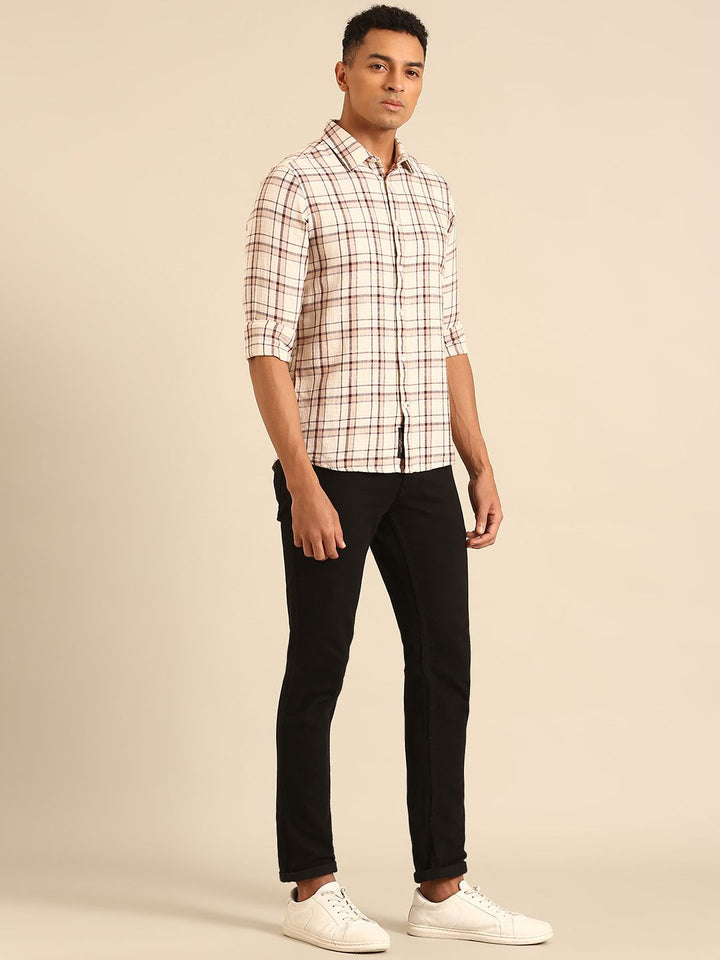 Being Human Slim Fit Checked Pure Cotton Casual Shirt