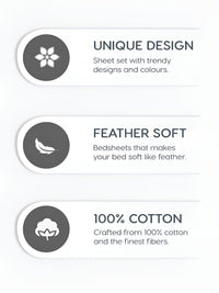 MYTRIDENT Adam Soft Comfort Fitted 210TC King Pure Cotton 1 Fittedsheet with 2 Pillow Covers