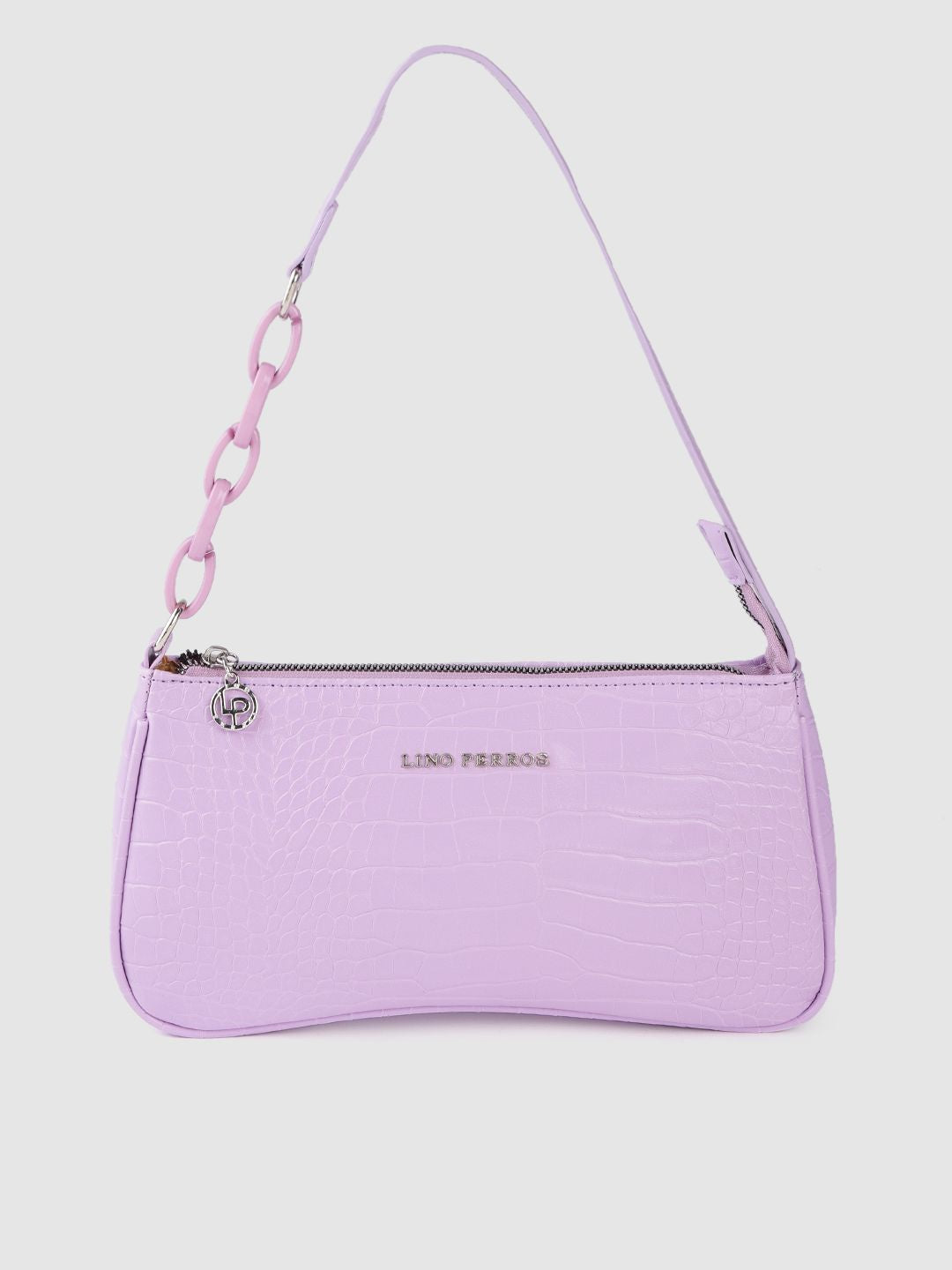 Lino Perros Women Purple Animal Printed PU Structured Shoulder Bag