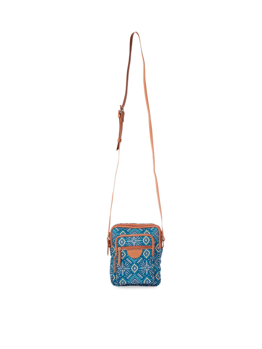 TEAL BY CHUMBAK Ethnic Motifs Printed Sling Bag