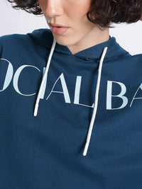 DressBerry Printed Hooded Boxy Crop Sweatshirt