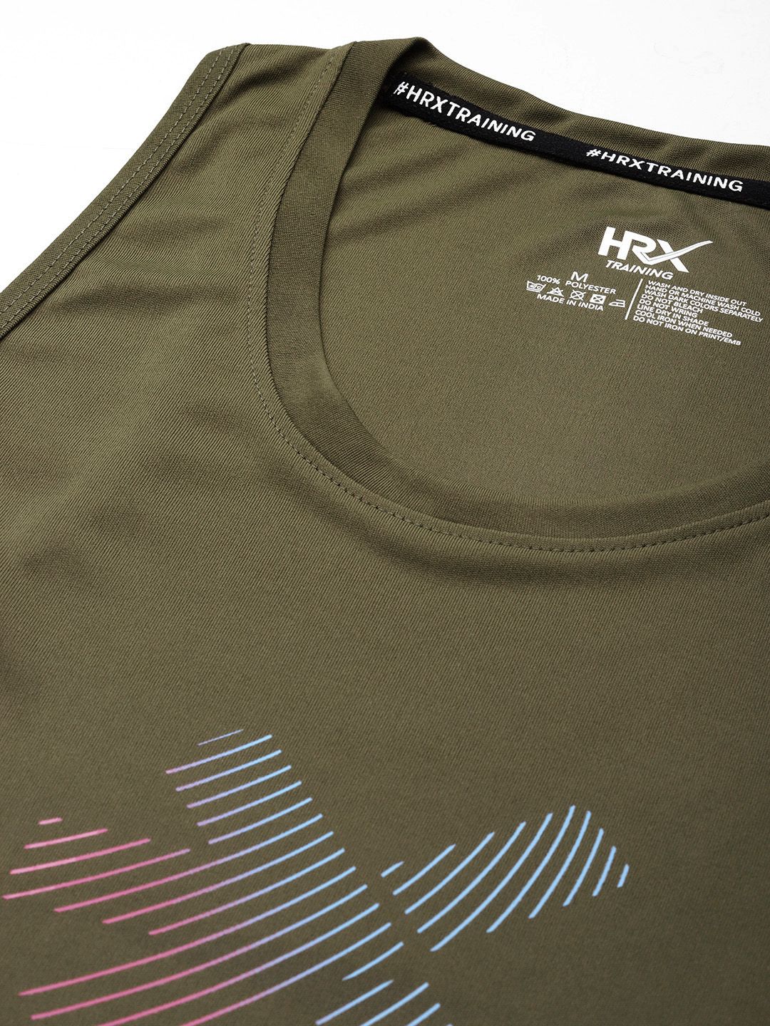 HRX by Hrithik Roshan Brand Logo Print Racerback Training T-shirt