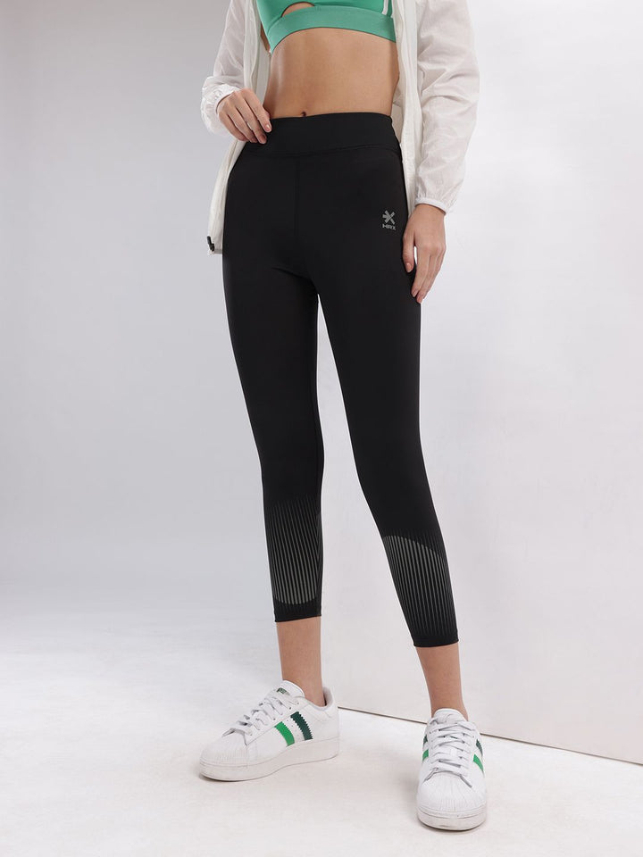 HRX by Hrithik Roshan Brand Logo Detail Rapid-Dry Cropped Lifestyle Tights
