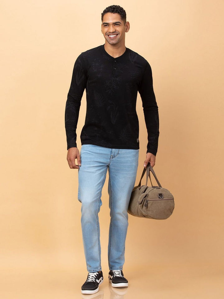 Being Human Men Henley Neck Pockets T-shirt
