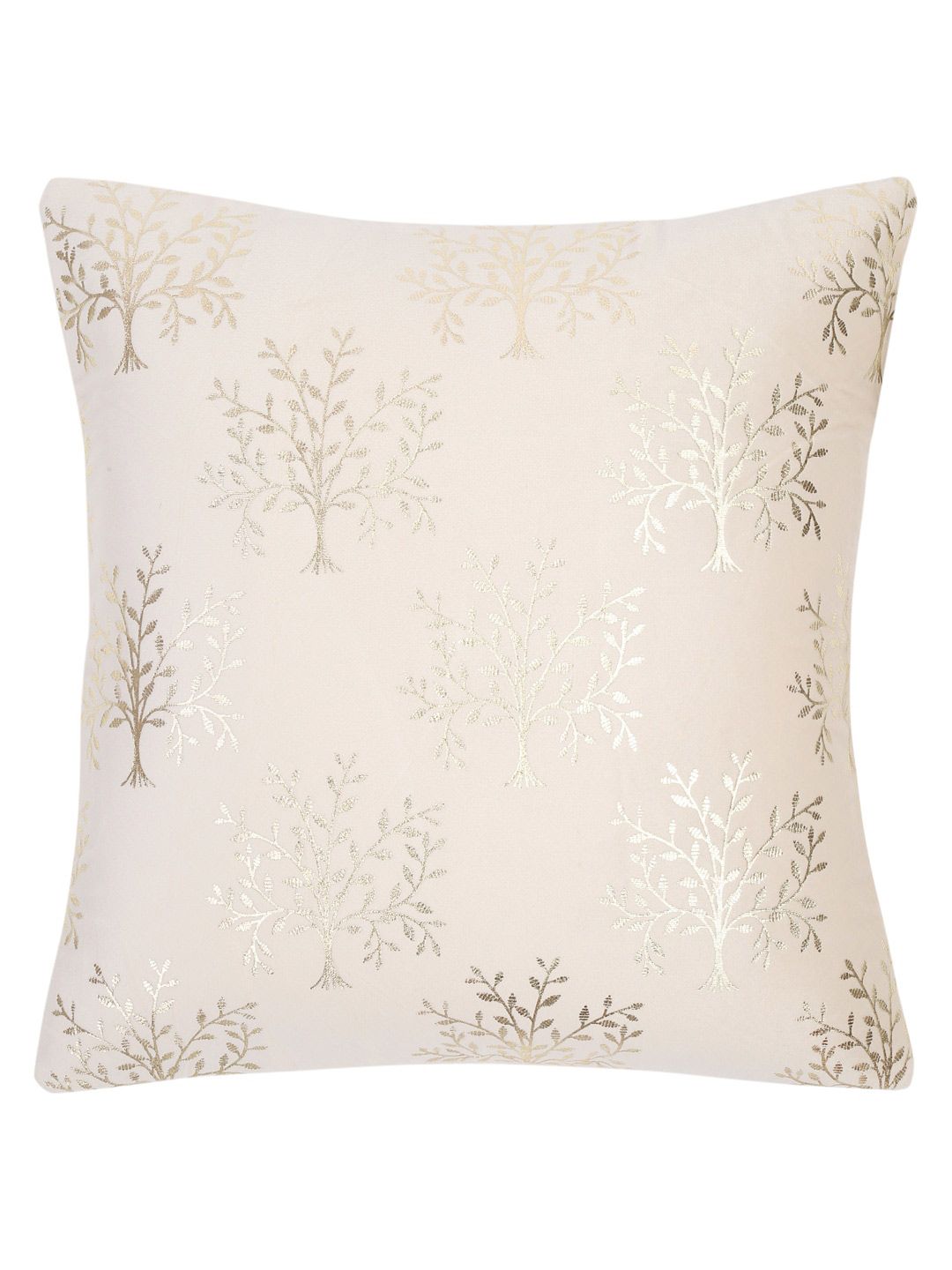 HOSTA HOMES Cream & Gold Set of 5 Floral Velvet Square Cushion Covers