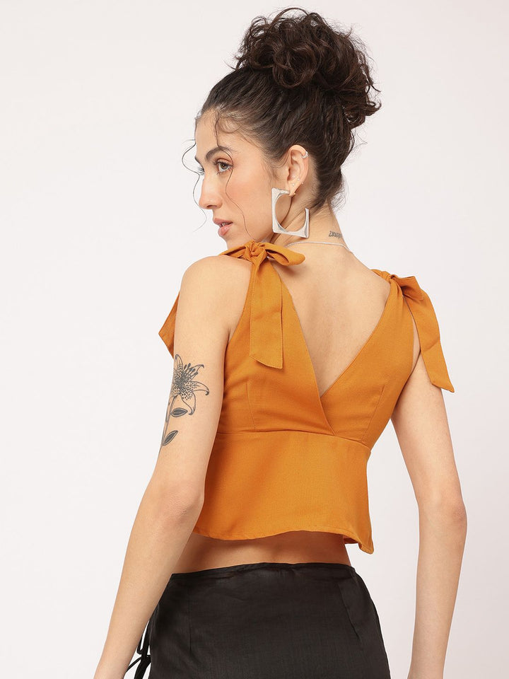 DressBerry Twist & Tie Wrap Crop Top