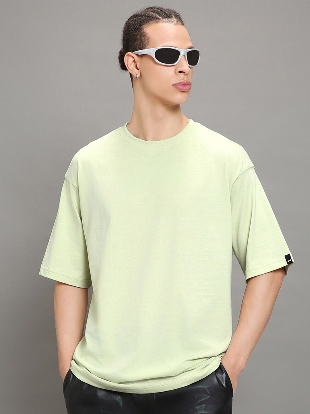 Bewakoof Drop-Shoulder Sleeves Oversized Cotton T-shirt