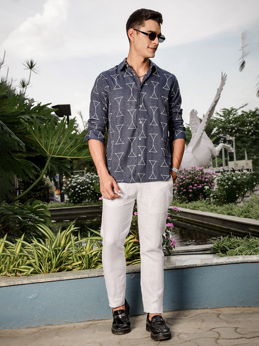 Thomas Scott Men Smart Slim Fit Opaque Printed Casual Shirt
