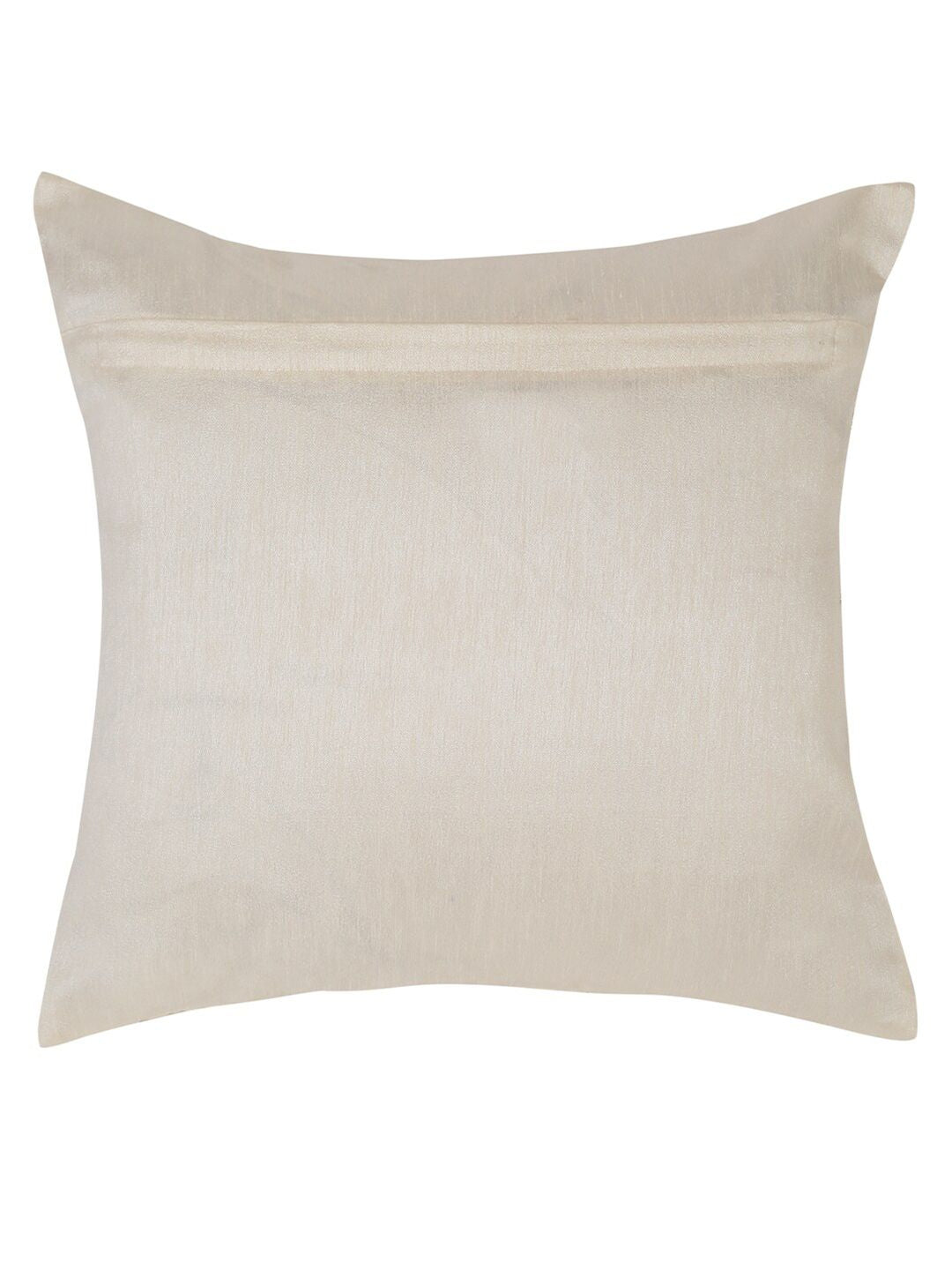 HOSTA HOMES Cream-Coloured & Gold-Toned Set of 2 Geometric Square Cushion Covers