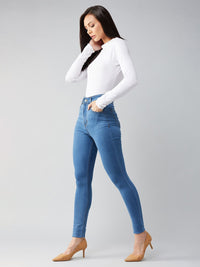 Miss Chase Women Blue Skinny Fit High-Rise Clean Look Jeans