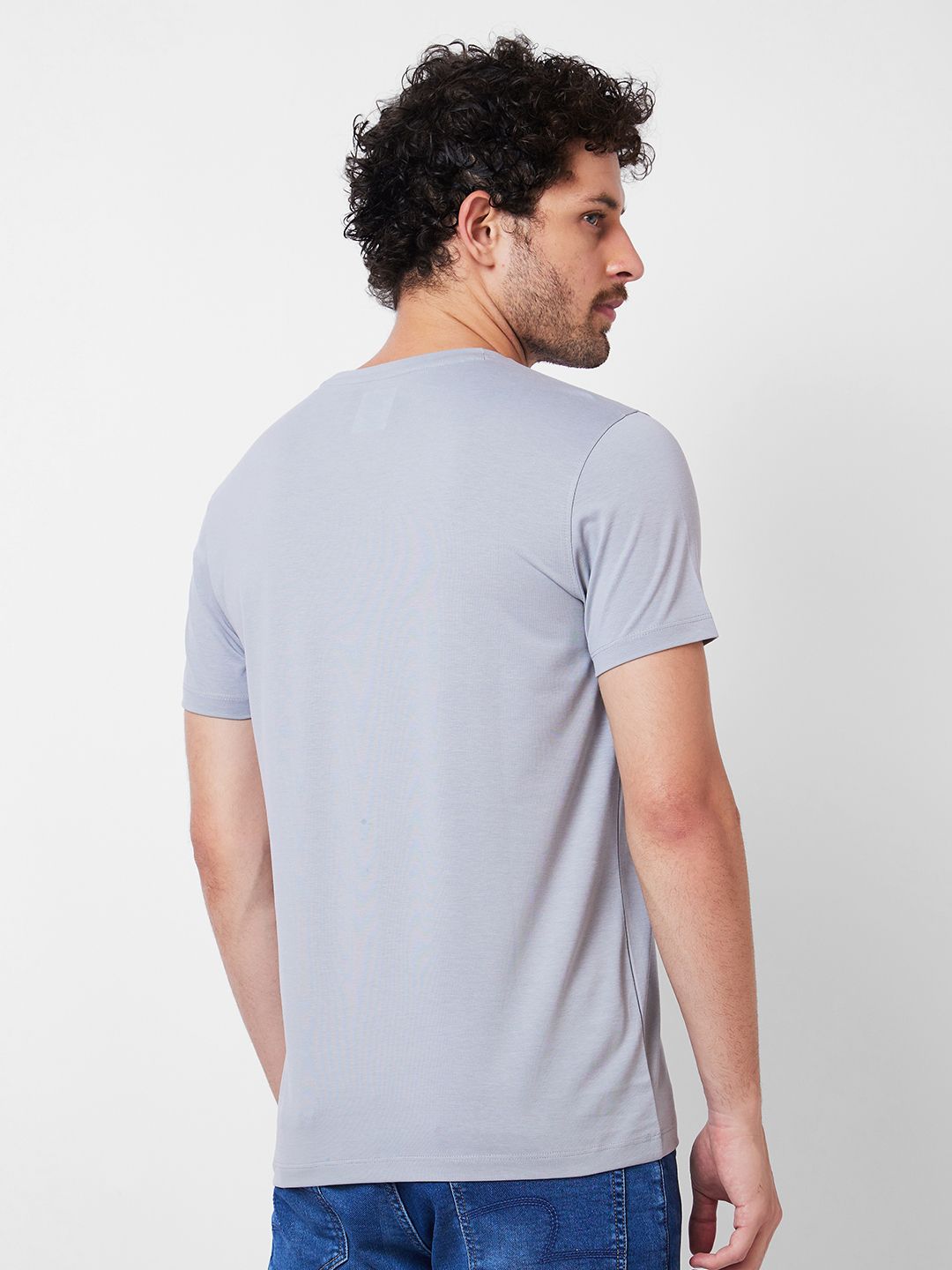 SPYKAR Graphic Printed Round Neck Slim Fit Cotton Casual T-shirt