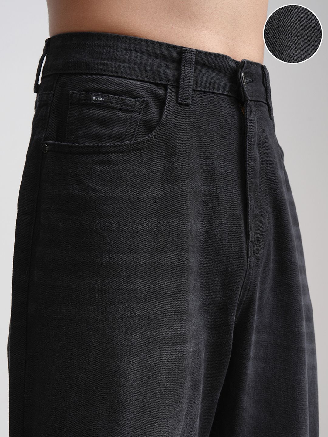 HIGHLANDER Men Loose Baggy Fit Mid-Rise Light Fade Cotton Jeans