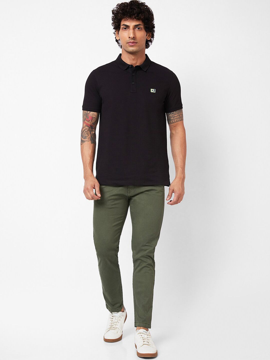 SPYKAR Men Slim Fit Mid Rise Cotton Trousers