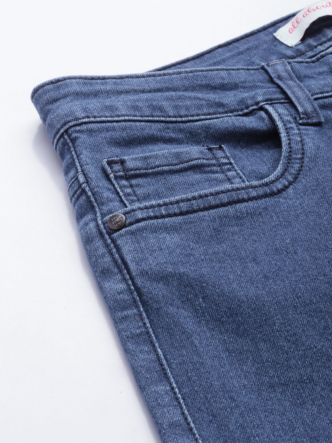 all about you Women Slim Bootcut Fit High-Rise Light Fade Stretchable Jeans