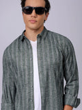 The Indian Garage Co Men Slim Fit Multi Stripes Opaque Striped Casual Shirt