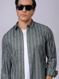 The Indian Garage Co Men Slim Fit Multi Stripes Opaque Striped Casual Shirt