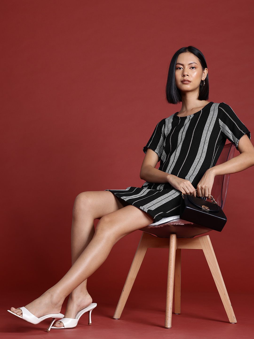all about you Striped Pure Cotton Sheath Dress