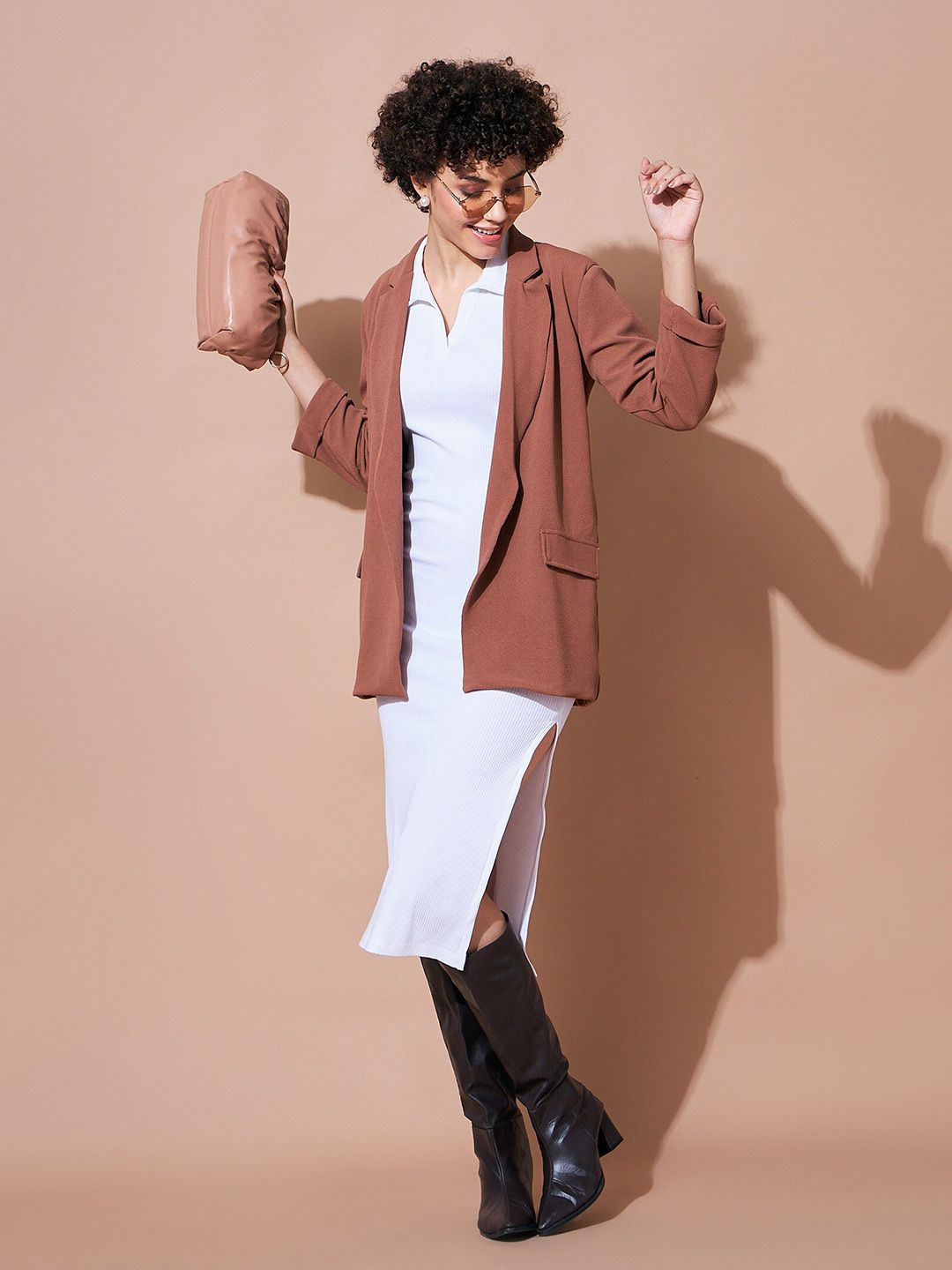 SASSAFRAS BASICS Shirt Collar Sheath Midi Dress