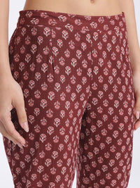 Anouk Ethnic Motifs Print Kurta with Trousers & With Dupatta