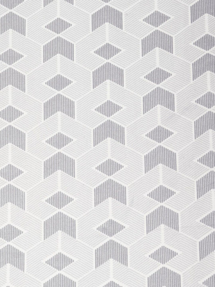 KLOTTHE Grey Geometric Cotton 300 TC Single Fine Bedsheet with a Pillow Cover-87 x 59 inches