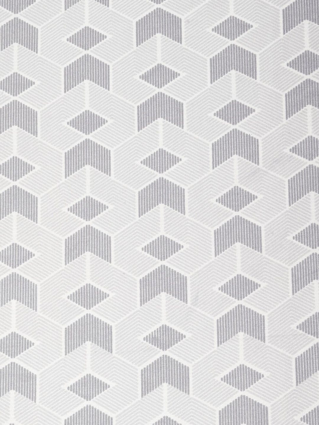 KLOTTHE Grey Geometric Cotton 300 TC Single Fine Bedsheet with a Pillow Cover-87 x 59 inches