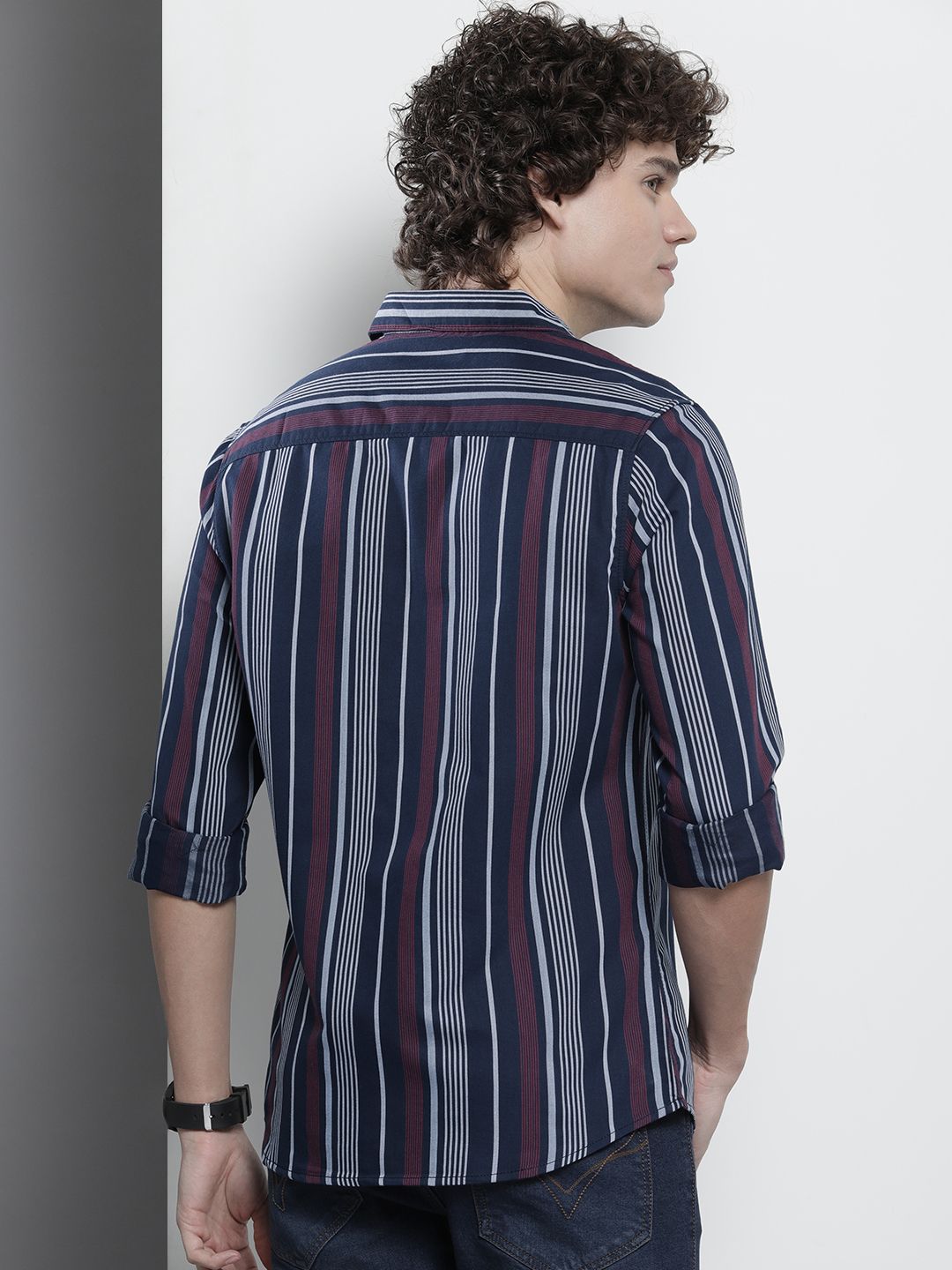 The Indian Garage Co Men Striped Cotton Casual Shirt