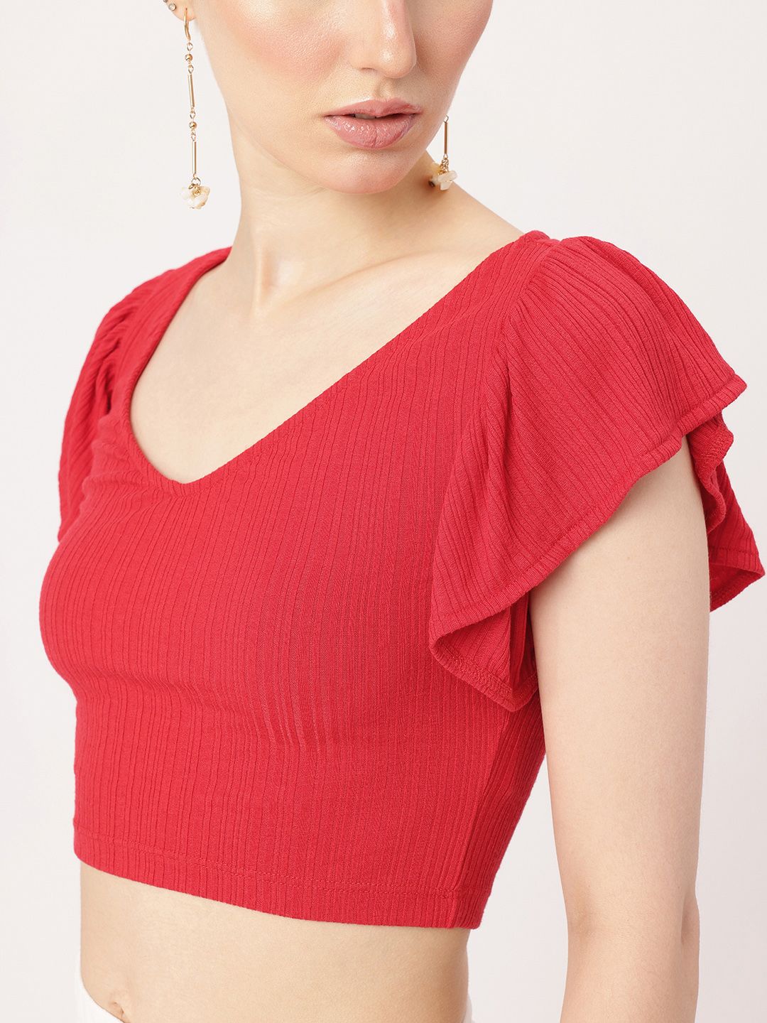 DressBerry Cherry Red Ruffle Play Top