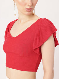DressBerry Cherry Red Ruffle Play Top