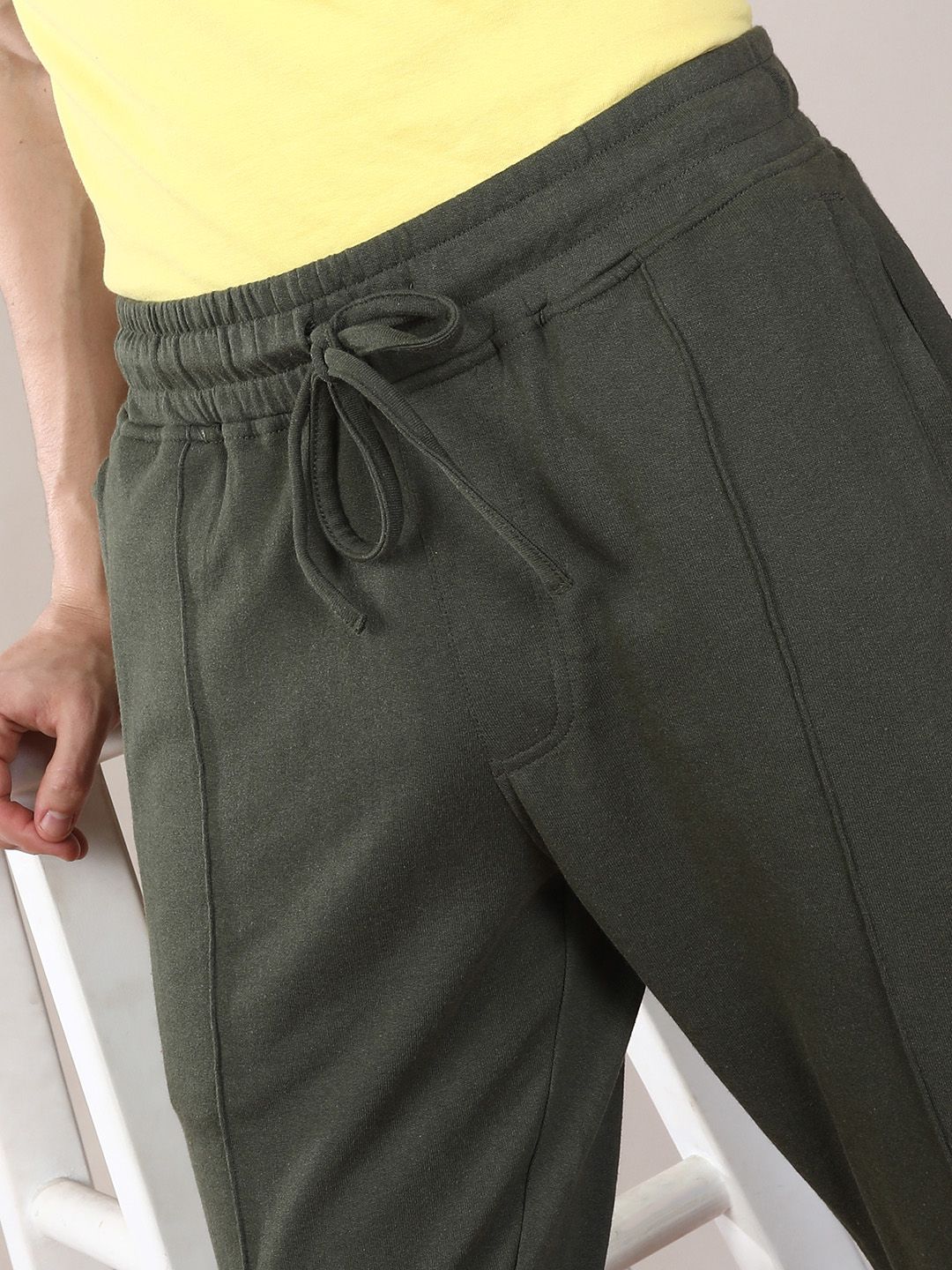 The Indian Garage Co Men Olive Solid Slim Fit Jogger