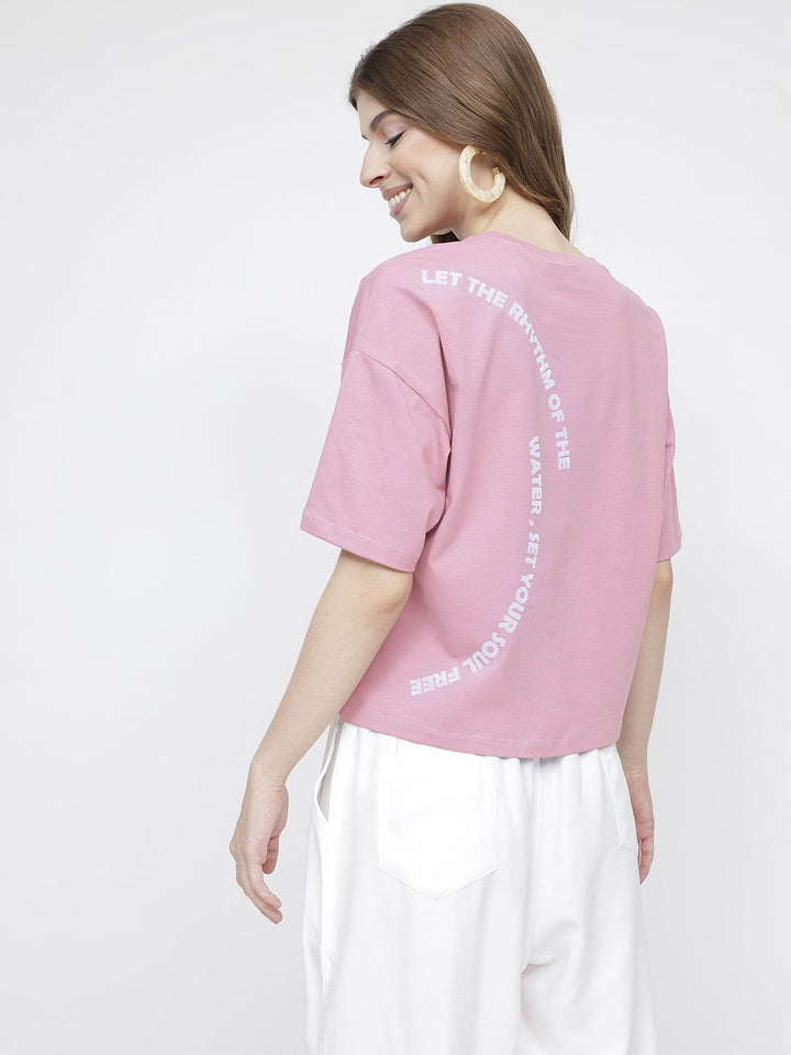 DressBerry Beach Babe Waves Printed Boxy T-shirt