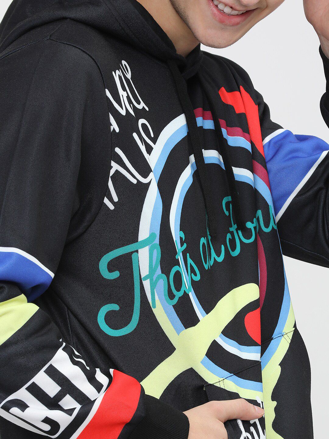 HIGHLANDER Men Black Printed Hooded Sweatshirt