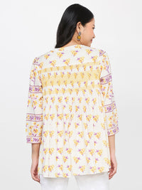 Global Desi Floral Print Cotton Top