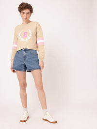 DressBerry Printed Cotton Terry Relaxed Fit Sweatshirt