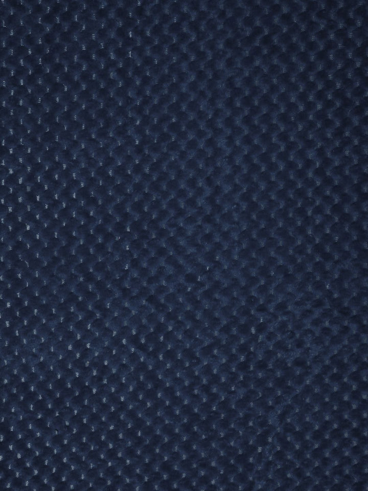 KLOTTHE Navy Blue Solid Fitted 400 TC Woollen King Bedsheet With 2 Pillow Covers