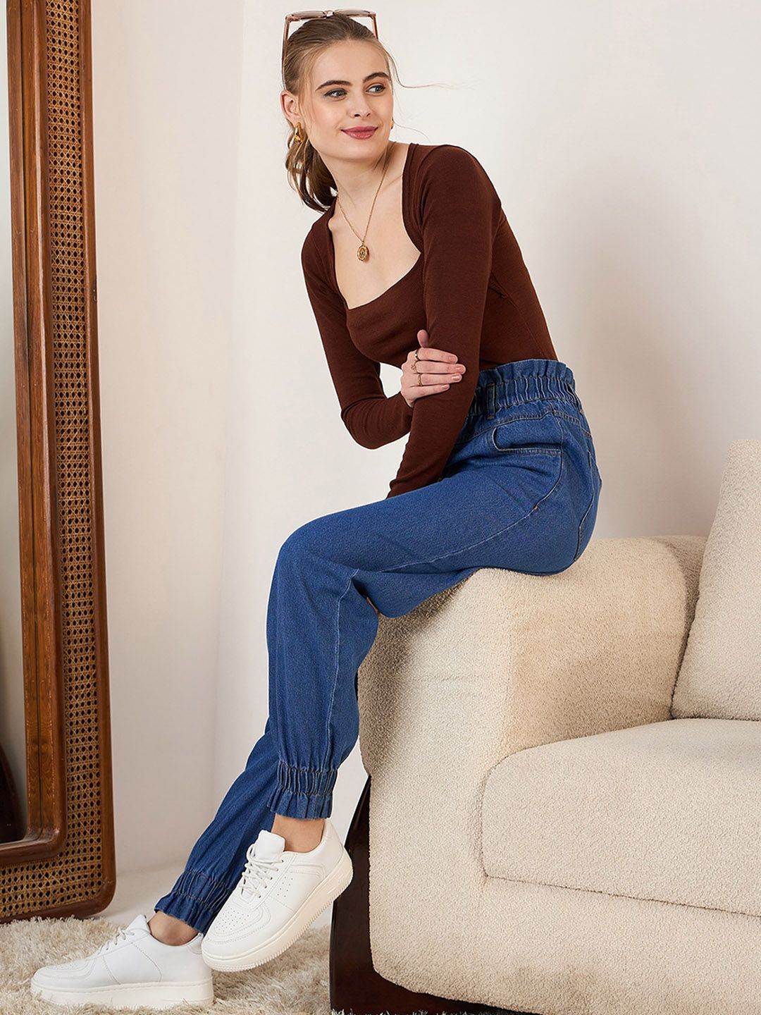 Berrylush Women Jogger High-Rise Jeans