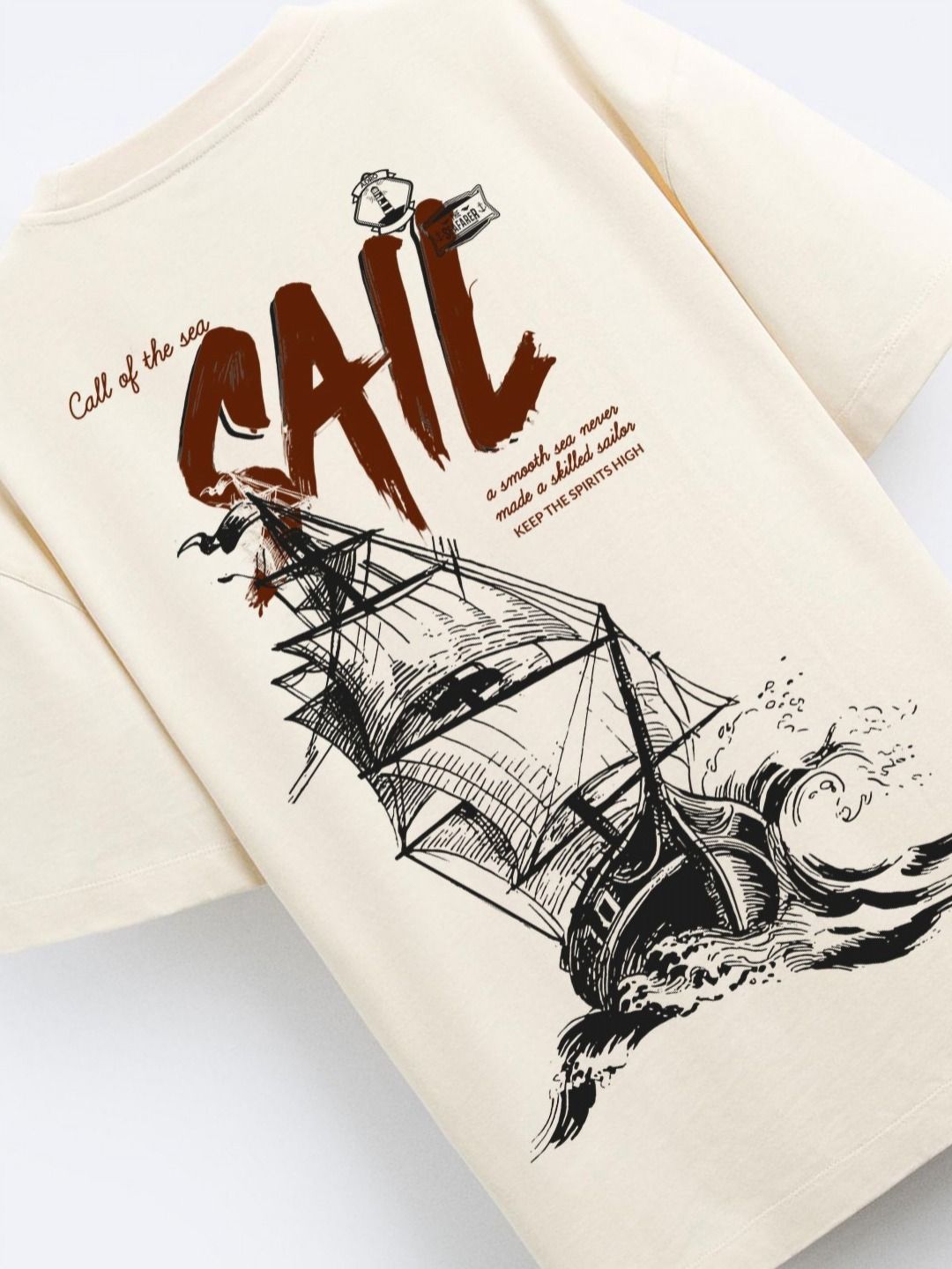 ADRO Lelaki Baju T-Shirt Bersaiz Besar Kapas Lengan Jatuh Bercetak Grafik