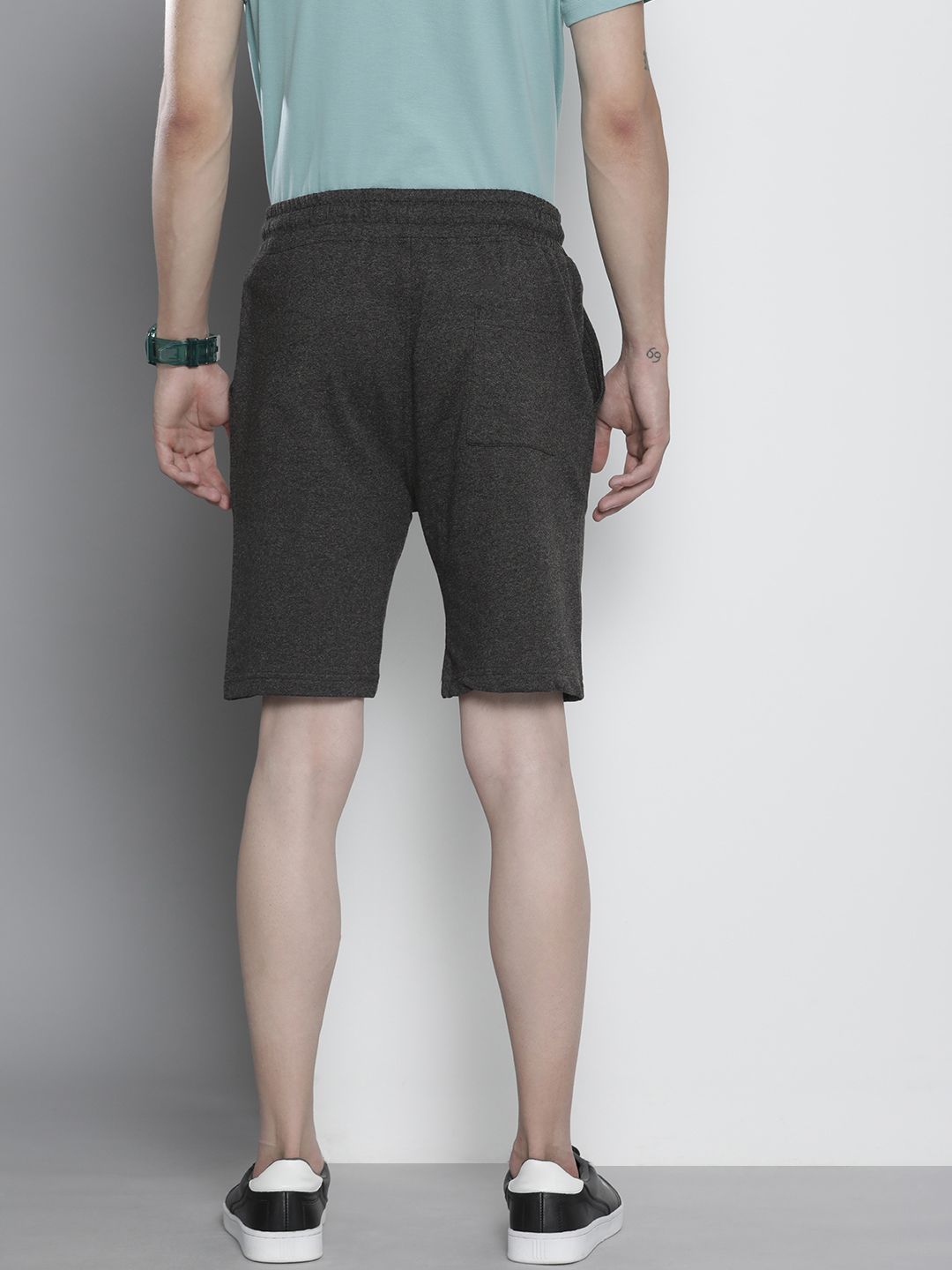 The Indian Garage Co Men Pack of 2 Charcoal Grey & Rust Orange Solid Shorts