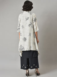 W Printed Rayon Kurta With Shrugs & Palazzos