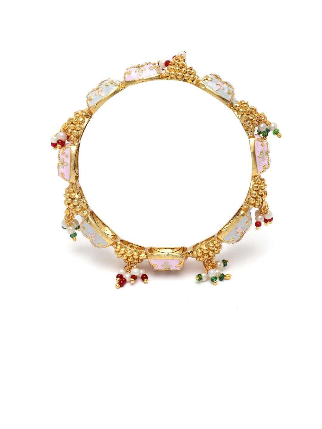 KARATCART Set Of 2 Gold-Plated Stone Studded Bangles