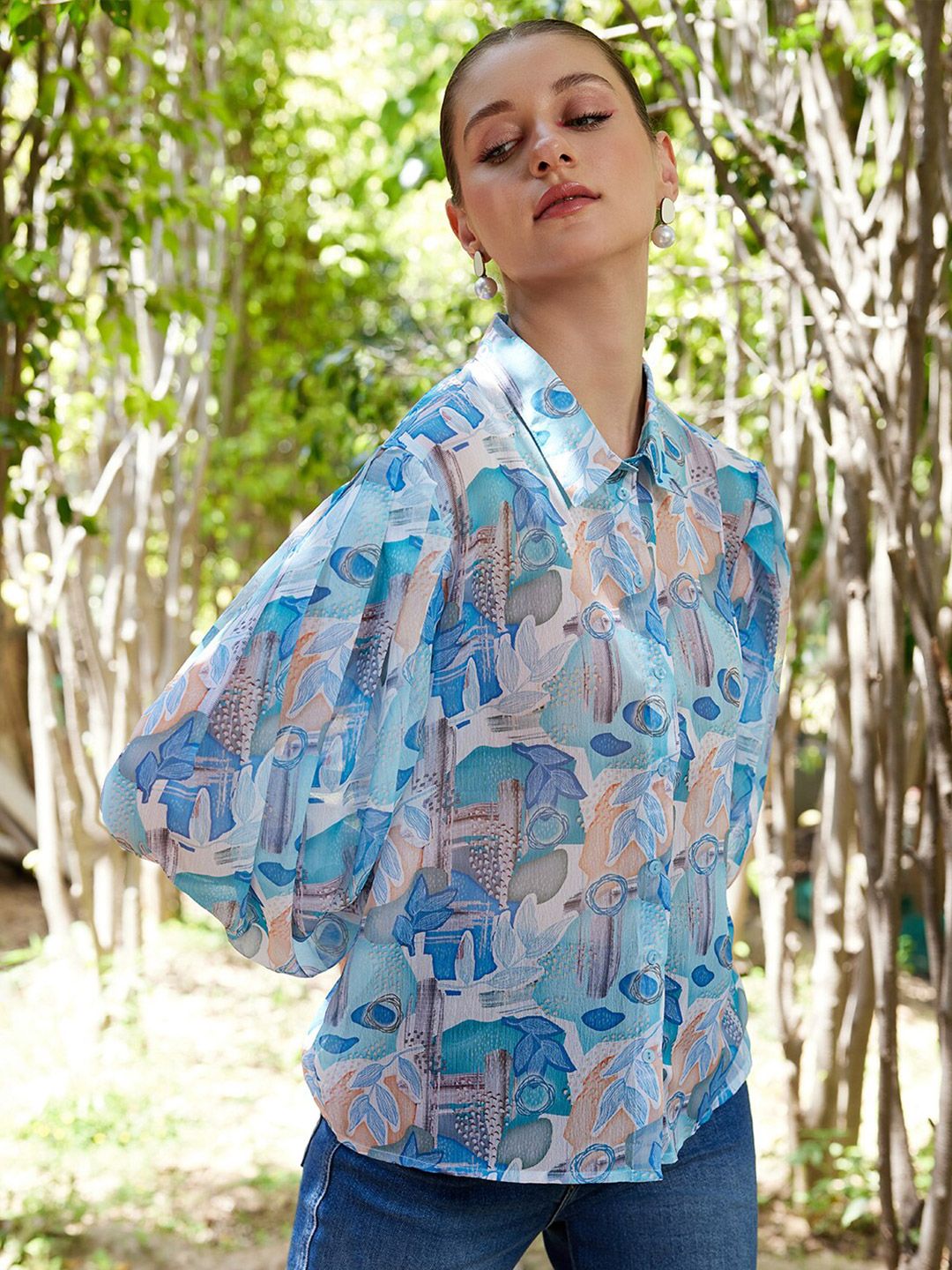 STREET 9 Abstract Printed Comfort Fit Casual Shirt