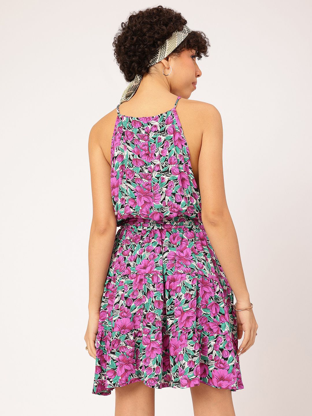 DressBerry Floral Fantasy Printed Fit & Flare Dress