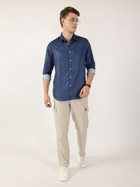 Thomas Scott Men Premium Spread Collar Solid Slim Fit Casual Shirt