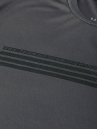 HRX By Hrithik Roshan Training Men Anthra Melange Rapid-Dry Graphic Tshirts