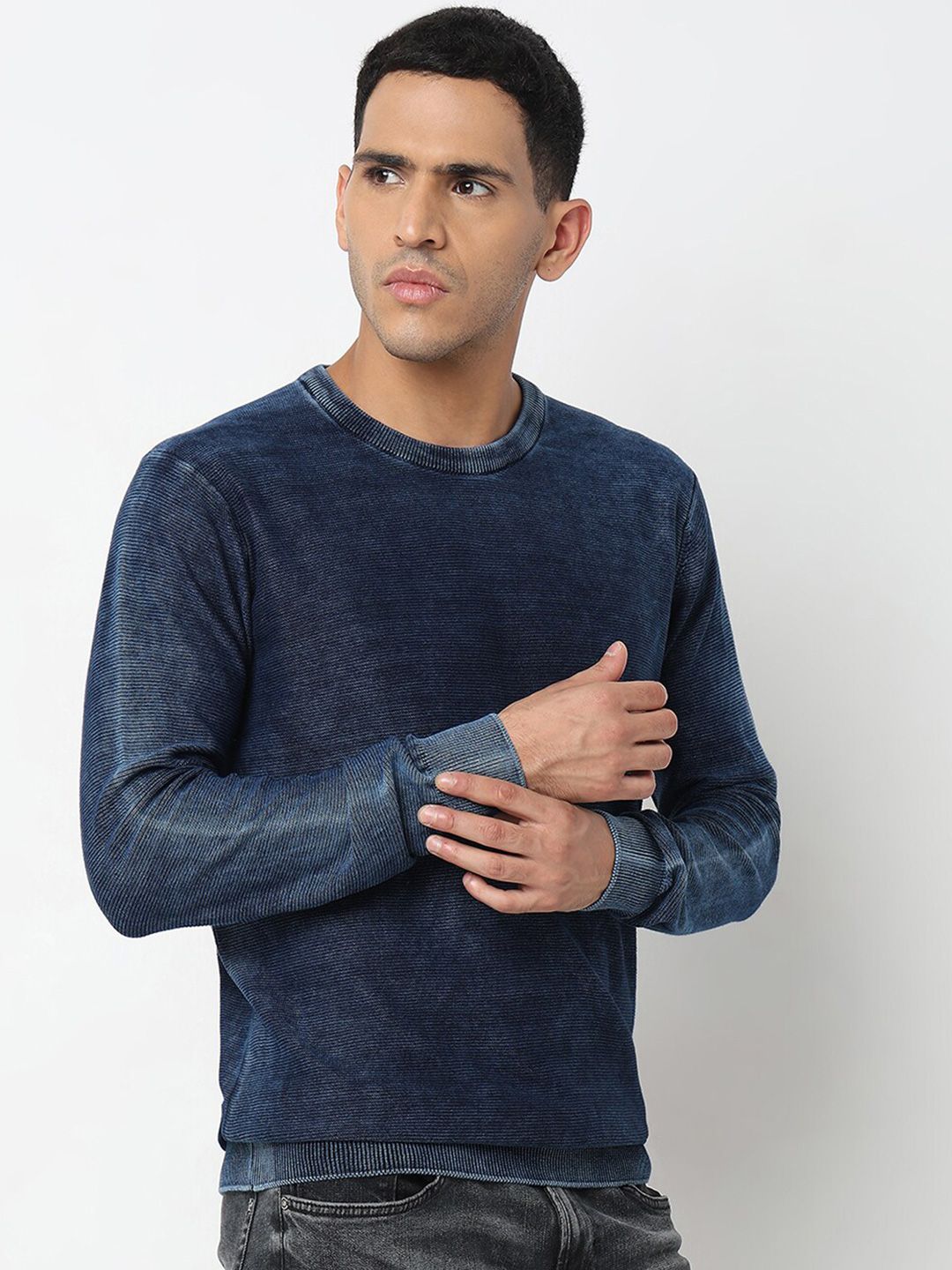 SPYKAR Round Neck Cotton Pullover Sweater