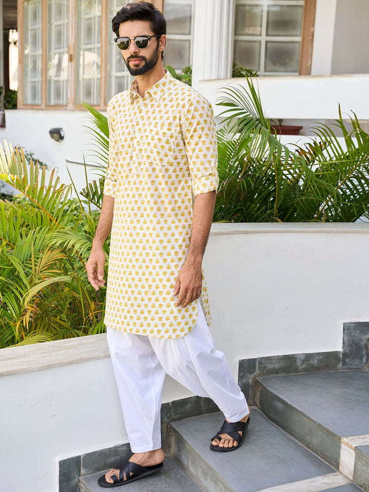 See Designs Ethnic Motif Printed Shirt Collar Pure Cotton Kurta