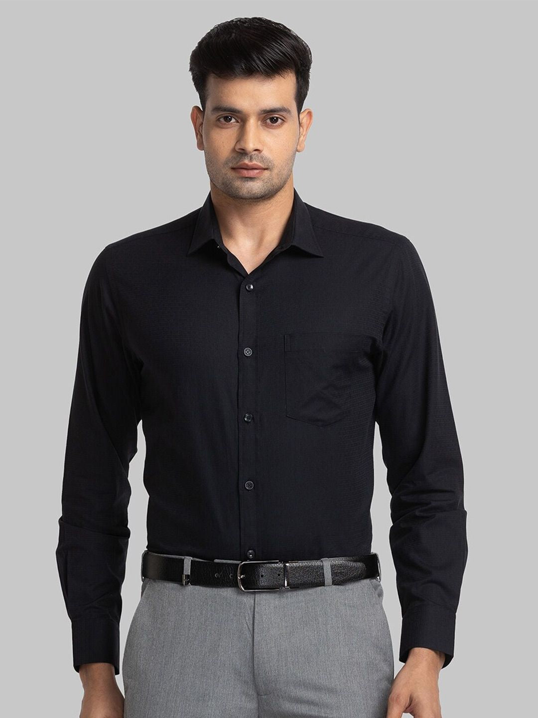 Park Avenue Self Design Slim Fit Organic Cotton Formal Shirt