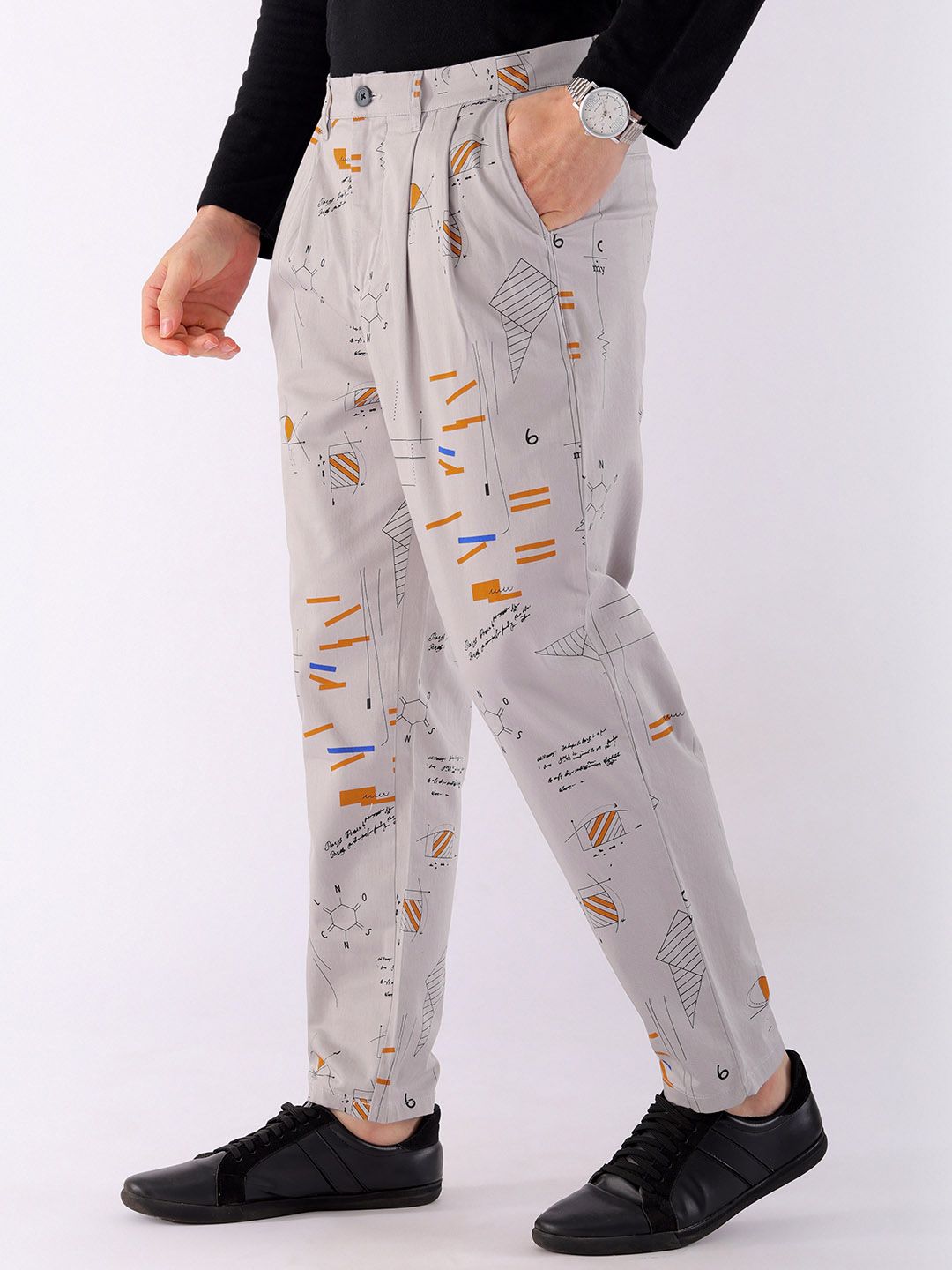 The Indian Garage Co Abstract Printed Cotton Loose Fit Trouser